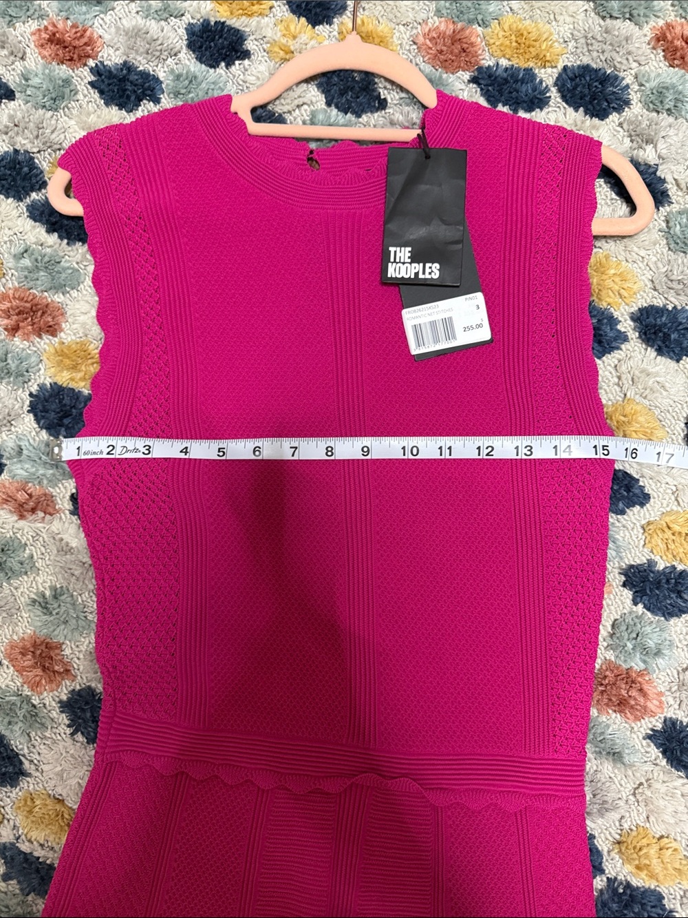 The Kooples Hot Pink Scallop-Trim Sleeveless Fit-and-Flare Dress - Picture 4 of 6